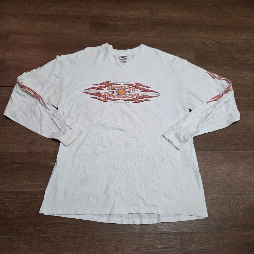 Vintage Harley Davidson Atlanta Georgia Long Sleeve Shirt White Mens XL 2004